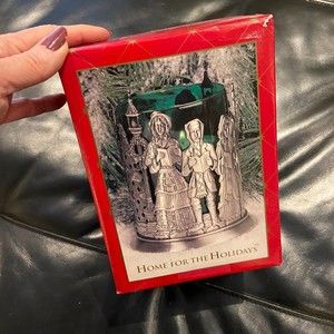 Vintage 1995 Home for the Holidays Christmas Pewter Candle Holder Original Box